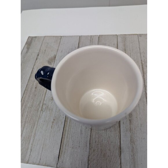 Pier 1 Imports Coffee Mug Ironstone Owl Owling Like a Boss Tea Cup Blue EUC - Picture 6 of 6